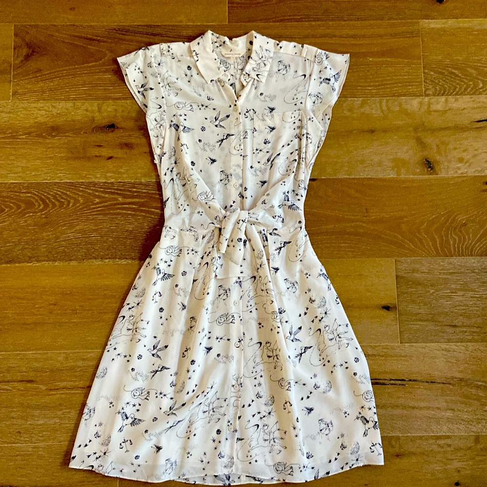 Rebecca Taylor, almost new, button-down, ailk dress, bottom-half is lined